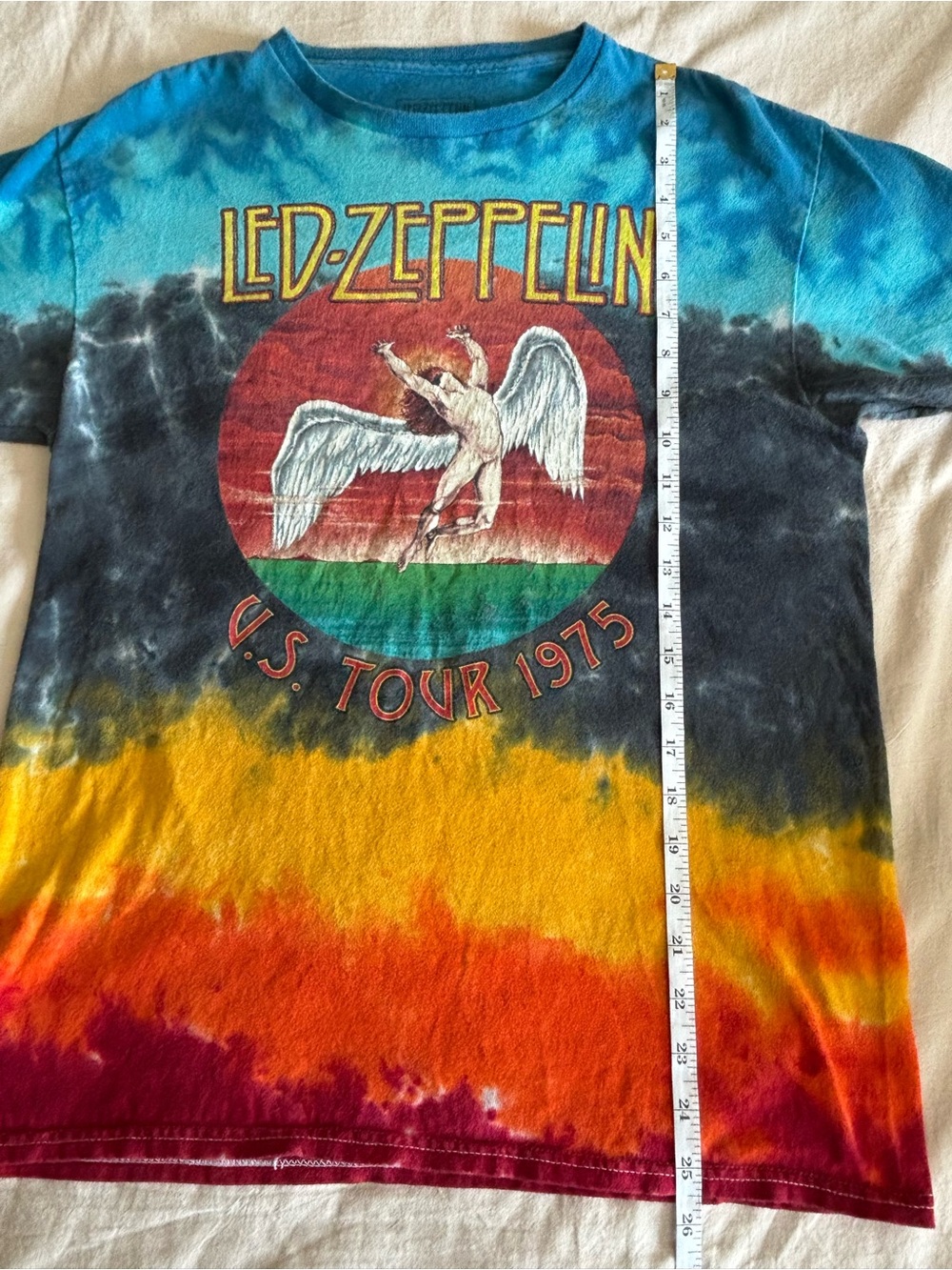 Led Zeppelin 1975 US Tour Tie Dye Graphic Band T-Shirt | Size M - Picture 7 of 7